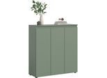 Mehrzweckschrank HOME AFFAIRE "CIPELA, 105x111 cm, viel Stauraum, variable Einlegeböden, universal", grün (smoke grün), B:105cm H:111cm T:37cm, FSC-zertifizierter Holzwerkstoff, Schränke, Mehrzweckschrank, Schuhschrank, Kleiderschrank, Universalschrank, Aktenschrank, Schrank