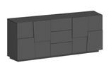 Sideboard HOME AFFAIRE "Pongo", schwarz (anthrazit matt), B:220cm H:86cm T:44,2cm, Holzwerkstoff, Sideboards, Sideboard