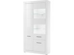Vitrine HOME AFFAIRE "BIANCO", weiß (weiß matt, weiß mdf hochglanz), B:100cm H:198cm T:35cm, FSC-zertifizierter Holzwerkstoff, Schränke, Vitrine, Höhe 198 cm