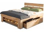 Stauraumbett OTTO HOME "Triest", beige (kernbuche), B:145cm L:212cm, Betten, Stauraumbett, aus FSC-zertifizierter massive Buche