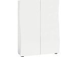 Schuhschrank HOME AFFAIRE "Kiss", weiß, B:86,7cm H:115cm T:34cm, FSC-zertifizierter Holzwerkstoff, Schränke, Schuhschrank