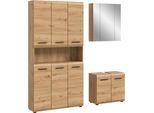 Badezimmer-Set WELLTIME, artisan oak nb, B:165cm H:185cm T:30cm, Holzwerkstoff, MDF, Kastenmöbel-Sets, Florenz, Badkombination 3-tlg., Artisan Oak NB, Mehrzweckschrank