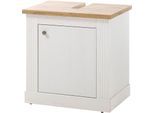 Waschbeckenunterschrank OTTO HOME "WESTMINSTER, Waschtisch im Landhausstil, Badschrank mit Metallgriffen", weiß (pinie weiß dekor), B:62cm H:64cm T:44cm, Schränke, Waschbeckenunterschrank, in 2 Farben verfügbar, mit Stauraum hinter Drehtür