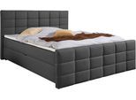 Boxbett HOME AFFAIRE, anthrazit, B:207cm L:220cm, Komplettbetten, Boxbett mit Bettkasten und Fußteil, inkl. Topper