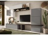 Wohnwand HOME AFFAIRE "Infinity, 9tlg. Breite 295 cm, Höhe variabel, Schrankwand, (Lowboard,9", grau (steingrau (ardesia), kreidegrau (gesso), bleigrau (piombo)), B:295cm H:192cm T:40cm, Kastenmöbel-Sets, Wohnwand, T-Boden/Würfel-Element, 3x Hängewürfel, 2x Hängeschrank, Wandregal)