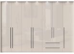 Drehtürenschrank OTTO HOME "Piano, inklusive Rahmen und Beleuchtung, soft-close-Funktion", beige (beige hochglanz), B:322cm H:226cm T:60cm, Holzwerkstoff, Schränke, Drehtürenschrank, beige oder weiß, UV lackiert, Hochglanzfronten, FSC-zertifiziert