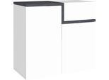 Schuhschrank HOME AFFAIRE "Zet", weiß (weiß hochglanz, zement), B:80cm H:80cm T:40cm, FSC-zertifizierter Holzwerkstoff, Schränke, Schuhschrank, Breite 80 cm