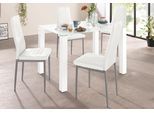 Essgruppe OTTO HOME, weiß (weiß, weiß), B:120cm, Sitzmöbel-Sets, Essgruppe, Set: Glastisch, Breite 120 x 80 cm mit 4 Stühlen