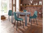 Essgruppe OTTO HOME, blau (schieferfarben, blau), B:120cm, Sitzmöbel-Sets, Essgruppe, mit Esstisch 120 cm breit