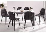 Essgruppe OTTO HOME, schwarz-weiß (schwarz, weiß hochglanz), Kunstleder, Sitzmöbel-Sets, Essgruppe, Esstisch, Breite 120 cm und 4 Esszimmerstühle, Bezug in Kunstleder