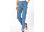 Palazzohose CLASSIC BASICS, Damen, Gr. 24, Kurzgrößen, blau (blau, bleached), 100% Baumwolle, unifarben, lang, Hosen Palazzohose