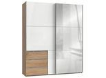 Schwebetürenschrank Level 36D ca. 200 cm Weiß/Eiche Dekor