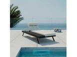 Gartenliege Avolina Hellgrau Outdoorstoff/Metall