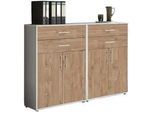 Aktenschrank Office Edition Sw Set 17 Grau/Eichefarben