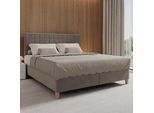 Boxspringbett Olivia Grau ca. 180x200 cm mit Topper
