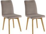 Esszimmerstuhl OTTO PRODUCTS "Alessja", grau (grau, eiche natur, grau), B:47cm H:94cm T:62cm, Holzwerkstoff, Massivholz, Polyester, Stühle, Esszimmerstuhl, Bezug aus Microfaser, Gestell aus Eiche Massivholz