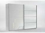 Schwebetürenschrank WIMEX "Easy", weiß (weiß, weißglas, spiegel), B:270cm H:210cm T:65cm, Schränke, Schwebetürenschrank, mit Glas und Spiegel