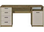 Schreibtisch BEGA OFFICE "Lotta, BxHxT 160x77x50 cm", artisan eiche, kaschmir, artisan eiche, artisan eiche, B:160cm H:77cm T:50cm, Tische, Schreibtisch, Breite 160cm, Vollauszug für Schubkästen