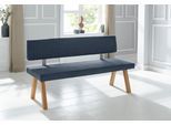 Bank OTTO HOME "Mobilar Rio", grau (grau blau), B:140cm H:89cm T:53cm, Polyester, Sitzbänke, Bank, mit Rückenlehne und aus Massivholz