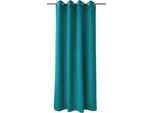 Vorhang APELT "TASSILO" Gr. 1, blau (petrol), B:135cm H:245cm, Polyester, Gardinen, Vorhang, HxB: 245x135, Tassilo, Ösenschal mit Mettalösen