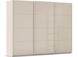 Schwebetürenschrank OTTO HOME "Kleiderschrank Schrank Garderobe AGORDO mit Glasfront", beige (beige, glas beige (champagner)), B:271cm H:210cm T:62cm, Holzwerkstoff, Schränke, Schwebetürenschrank, durchdachte Innenausstattung, in 4 Breiten und 2 Höhen MADE IN GERMANY