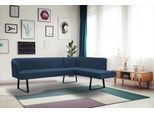Eckbank EXXPO - SOFA FASHION "Americano", blau (navy), B:249cm H:83cm T:157cm, Sitzbänke, Eckbank, mit Keder und Metallfüßen, Bezug in verschiedenen Qualitäten