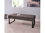 Sitzbank OTTO HOME "Oliver", braun (dunkelbraun (capulet 4007), schwarz), B:140cm H:50cm T:62cm, Holzwerkstoff, Massivholz, Polyester, Sitzbänke, Sitzbank