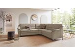 Ecksofa HOME AFFAIRE "Cardoso L-Form", beige, B:260cm H:90cm T:230cm, Luxus-Microfaser ALTARA NUBUCK (100% Polyester);Luxus-Microfaser weich (90% Polyester, 10% Polyamid);Struktur (52%Polyester, 35% Acryl, 13%Cotton);Luxus-Microfaser Lederoptik (100% Polyester), Sofas, Ecksofa, mit Trapezecke für mehr Sitzkomfort, wahlweise auch mit Bettfunktion