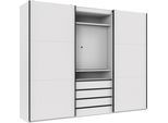 Schwebetürenschrank WIMEX "Magic by fresh to go", weiß, B:300cm H:236cm T:65cm, Schränke, Schwebetürenschrank, tolles EXTRA: mit drehbarem TV-Element, mittig mit Schubladen