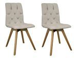 Esszimmerstuhl OTTO HOME "Rania", beige (beige, eiche natur), B:45cm H:91cm T:55cm, Holzwerkstoff, Massivholz, Stühle, Esszimmerstuhl, Massivholzgestell, mit Knopfheftung
