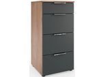 Schubkastenkommode WIMEX "Level by fresh to go", schwarz (front graphit, korpus plankeneiche nachbildung), B:41cm H:84cm T:41cm, Holzwerkstoff, Sideboards, Schubkastenkommode, 4 Schubladen mit soft-close Funktion, 41cm breit, 84cm hoch