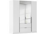 Drehtürenschrank OTTO HOME "Kleiderschrank Schrank Garderobe AGORDO mit Dekor- oder Hochglanzfront", weiß (alpinweiß), B:181cm H:229cm T:54cm, Holzwerkstoff, Schränke, Drehtürenschrank, mit Außenschubkästen, in 7 Breiten und 2 Höhen MADE IN GERMANY