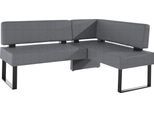 Eckbank OTTO HOME "Oliver mit Metallgestell, Küchenbank", grau (dunkelgrau (fantasy 8201), schwarz), B:180cm H:89cm T:140cm, Holzwerkstoff, Massivholz, Polyester, Sitzbänke, Eckbank, verschiedene Bezüge Cord Esszimmerbank OTTOs Choice