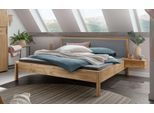 Schlafzimmer-Set HOME AFFAIRE "Huven Schlafzimmer", natur, B:160cm H:90cm T:200cm, Schlafzimmermöbel-Sets, Schlafzimmer-Set, Massivholzbett aus Eiche mit 2 Nachttische, Kopfteil mit Filz, FSC