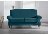 2-Sitzer HOME AFFAIRE "Rennes", blau (petrol), B:160cm H:90cm T:93cm, Samtoptik (100% Polyester);Baumwollmix (50% Baumwolle, 50% Polyester), Sofas, 2-Sitzer, in Samtoptik oder Baumwoll-Mix