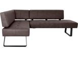 Eckbank K+W KOMFORT & WOHNEN "Spider II", braun (schwarzbraun 79, schwarz), B:165cm H:88cm T:195cm, Sitzbänke, Eckbank, Sitzsteppung, bequem durch Sandwichbauweise, 2 Stellmaße