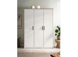 Kleiderschrank HOME AFFAIRE "LiLLE, Drehtürenschrank im Landhausstil, Schrank mit Metallgriffen", weiß (pinie weiß dekor, oslo pinie dekor), B:138cm H:193cm T:51cm, FSC-zertifizierter Holzwerkstoff, Schränke, Kleiderschrank, viel Stauraum, mit Kleiderstange u Einlegeböden, vielseitig einsetzbar
