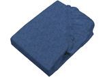 Bettlaken SETEX "Feinbiber Melange Spannbetttuch", blau (marineblau), B:180cm L:200cm, Feinbiber, Obermaterial: 90% Baumwolle, 10% Polyester, Bettlaken, Bettlaken, Melange-Effekt: Tiefe, Lebendigkeit, interessante Optik für das Auge