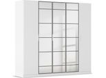 Drehtürenschrank RAUCH "Kleiderschrank Schrank Garderobe Schlafzimmerschrank ACERO", weiß (alpinweiß), B:226cm H:210cm T:54cm, Holzwerkstoff, Schränke, Drehtürenschrank, Mitteltüren mit Spiegel in moderner Loft-Optik MADE IN GERMANY