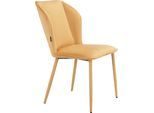 Esszimmerstuhl OTTO HOME "Koa", gelb (senffarben), B:47cm H:87cm T:61cm, Stoff, Stühle, Esszimmerstuhl, in Velourstoff, mit Sitz und Rücken gepolstert, Sitzhöhe 49 cm