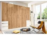 Kleiderschrank WIMEX "Level by fresh to go", weiß (weiß, plankeneichefarben), B:300cm H:236cm T:58cm, Schränke, Kleiderschrank, mit Schubladen