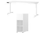 Büromöbel-Set GERMANIA "Mailand", weiß, Schreibtisch Breite 180cm Holzwerkstoff Metall, Holzwerkstoff, Metall, Arbeitsmöbel-Sets, Büromöbel-Set, inkl. Schreibtisch und Raumteiler