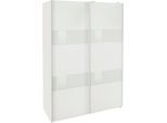 Schwebetürenschrank WIMEX "Altona", weiß (weiß, weißglas), B:135cm H:198cm T:64cm, Holzwerkstoff, Schränke, Schwebetürenschrank, mit Glaselementen und zusätzlichen Einlegeböden
