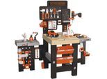 Spielwerkbank SMOBY "Black + Decker, Mega Werkbank Center", bunt (schwarz, orange), Rollenspielzeug, KinderB:117cm H:103cm T:56cm, Kunststoff, Spielwerkbank, B:117cm H:103cm T:56cm