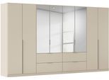 Drehtürenschrank OTTO HOME "Kleiderschrank Schrank Garderobe AGORDO mit Dekor- oder Hochglanzfront", beige (beige (champagner)), B:360cm H:229cm T:54cm, Holzwerkstoff, Schränke, Drehtürenschrank, mit Außenschubkästen, in 7 Breiten und 2 Höhen MADE IN GERMANY