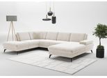 Wohnlandschaft SIT & MORE "Morris Jubi U-Form, B: 300 cm", beige (creme), B:300cm H:83cm T:202cm, 100% Polyester, Sofas, Wohnlandschaft, mit Armteilfunktion & 1 Zierkissen, optional Bettfunktion