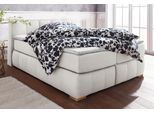 Boxspringbett HOME AFFAIRE "Chelles", beige (natur), B:167cm L:225cm, Samtoptik (100% Polyester);Bezug der Spiegelfläche Matratzendrell aus 100% Polyester;Struktur fein 100% Polyester), Komplettbetten, Boxspringbett, inkl. Kaltschaumtopper, in 5 Breiten und 3 Matratzenarten