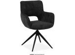 Esszimmerstuhl OMG DESIGN "Darwin", anthrazit, schwarz, anthrazit, B:58cm H:85cm T:65cm, Polyester, Stühle, Esszimmerstuhl, Drehstuhl mit auto-return, Armlehnenstuhl