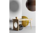 Schreibtisch WOODMAN "Bau", braun (eiche, eiche, eiche), B:140cm H:75cm T:70cm, Tische, Schreibtisch, besonderes Design, Breite 140 cm, FSC-zertifiziert