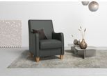 Sessel HOME AFFAIRE "Palmera, B: 70 cm", grau (anthrazit), B:70cm H:93cm T:75cm, Luxus-Microfaser (100% Polyester);Struktur (100% Polyester);Luxus-Microfaser in Lederoptik (100% Polyester), Sessel, Sessel, mit Federkern